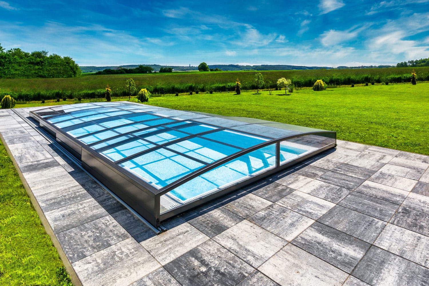 Pool Roof Sydney 4.5×8 (Single Rail, Anthracite)