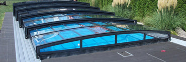 Pool Roof Special 4×8 Without Frame Clear Plastic Side Door Anthracite