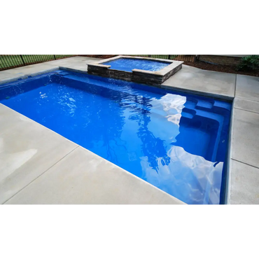 Leisurepools Reflection rektangulär pool med bred simkanal och hot tub