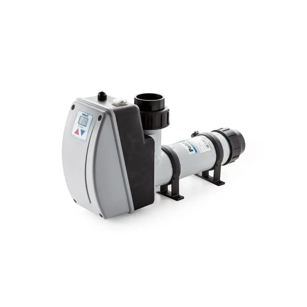 Gråsvart elektrisk värmare 3-15kw för pool med digital kontrollpanel