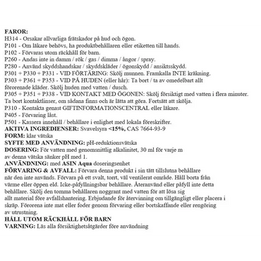 Flytande 20L poolkemikalie Faror pH-reducerare för balanserat poolvatten