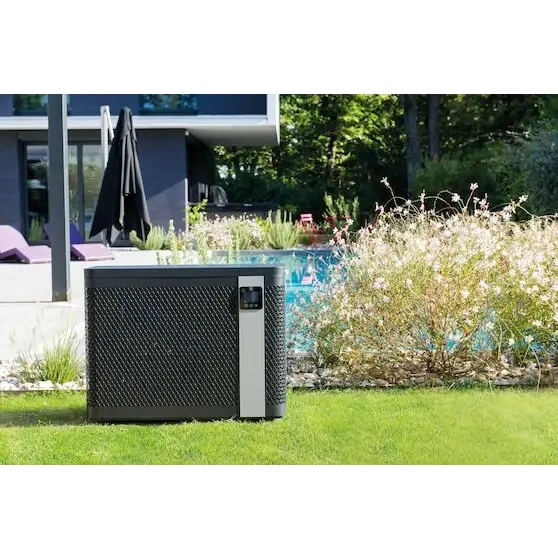 Zodiac Z250iQ MD5 13kW svart rektangulär värmepump med texturerad svart design och silver kontrollpanel