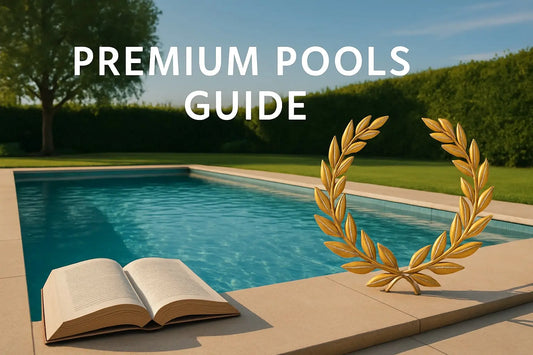 Guld lagerkrans bredvid öppen bok vid premium pool