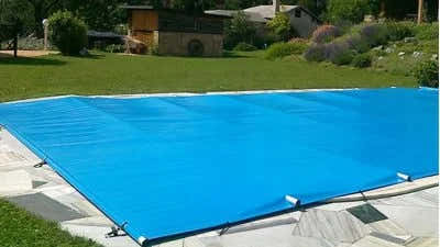 Blue pool cover