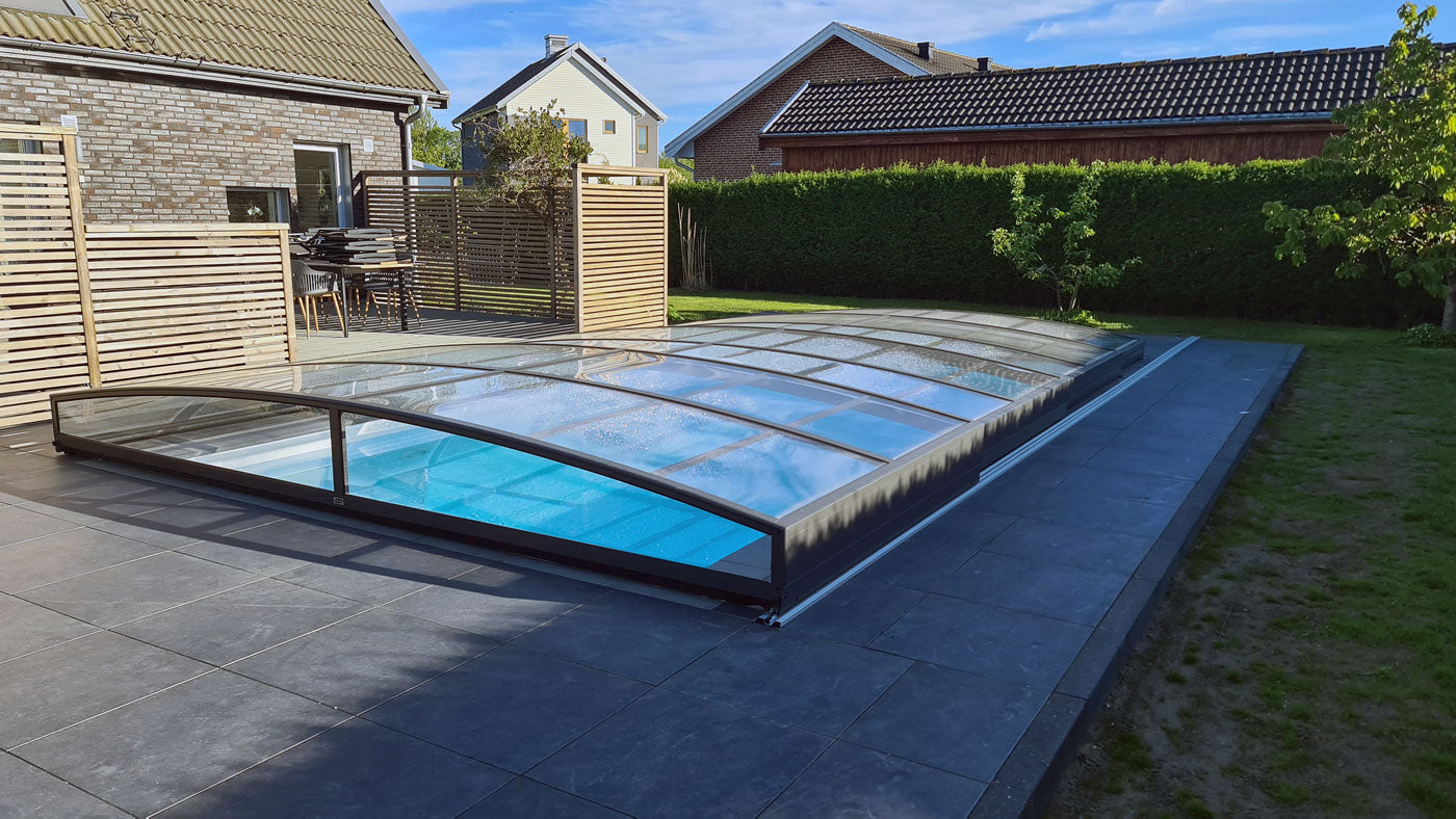 Pool Roof Sydney 3.5×3.5 (Single Rail, Anthracite)