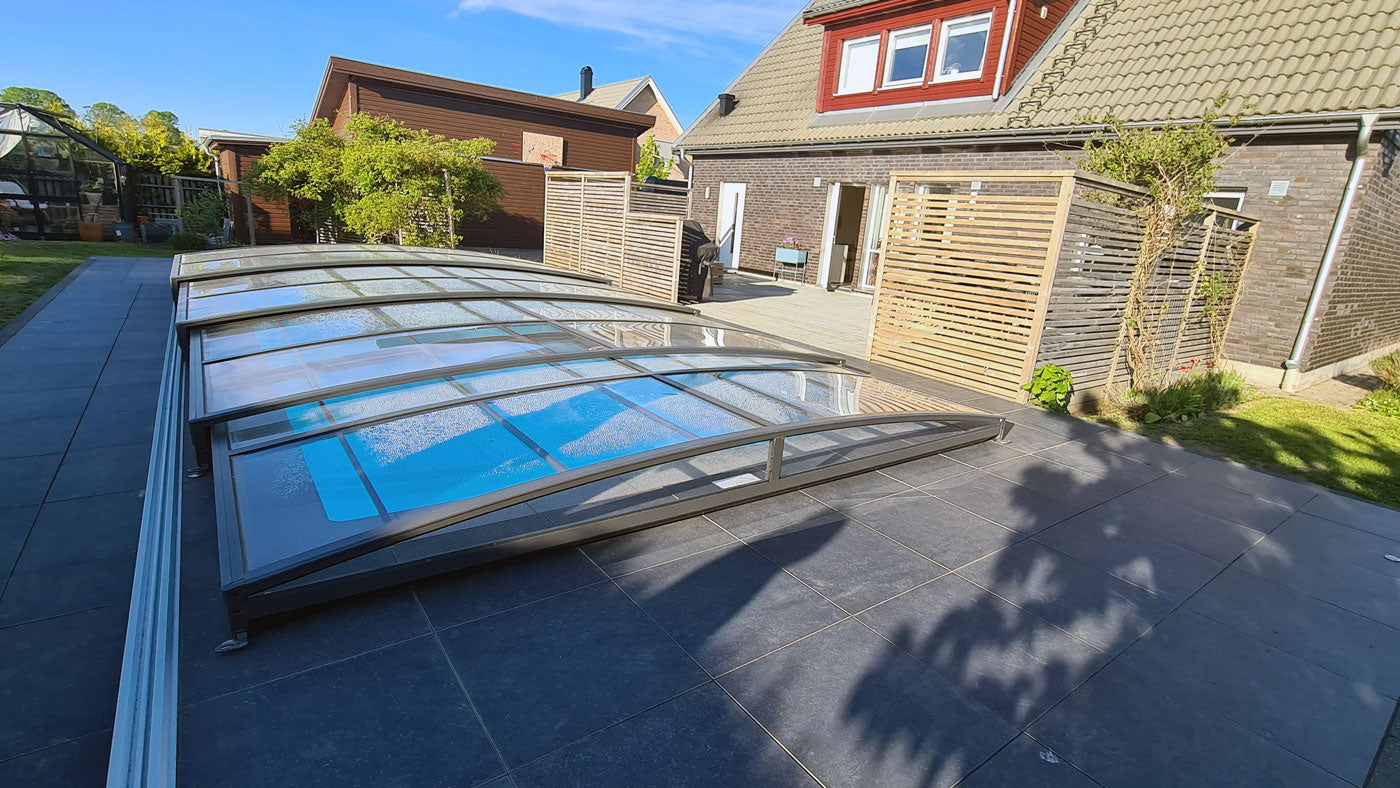 Pool Roof Sydney 4.5×8 (Single Rail, Anthracite)