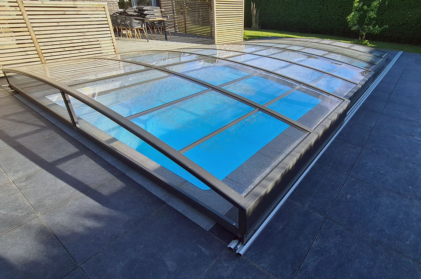 Pool Roof Sydney 4×7 (Single Rail, Anthracite)