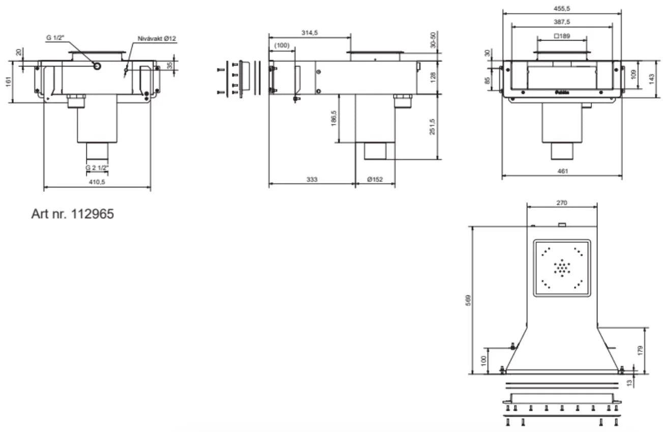 Pahlen Infinity liner pool overflow drain