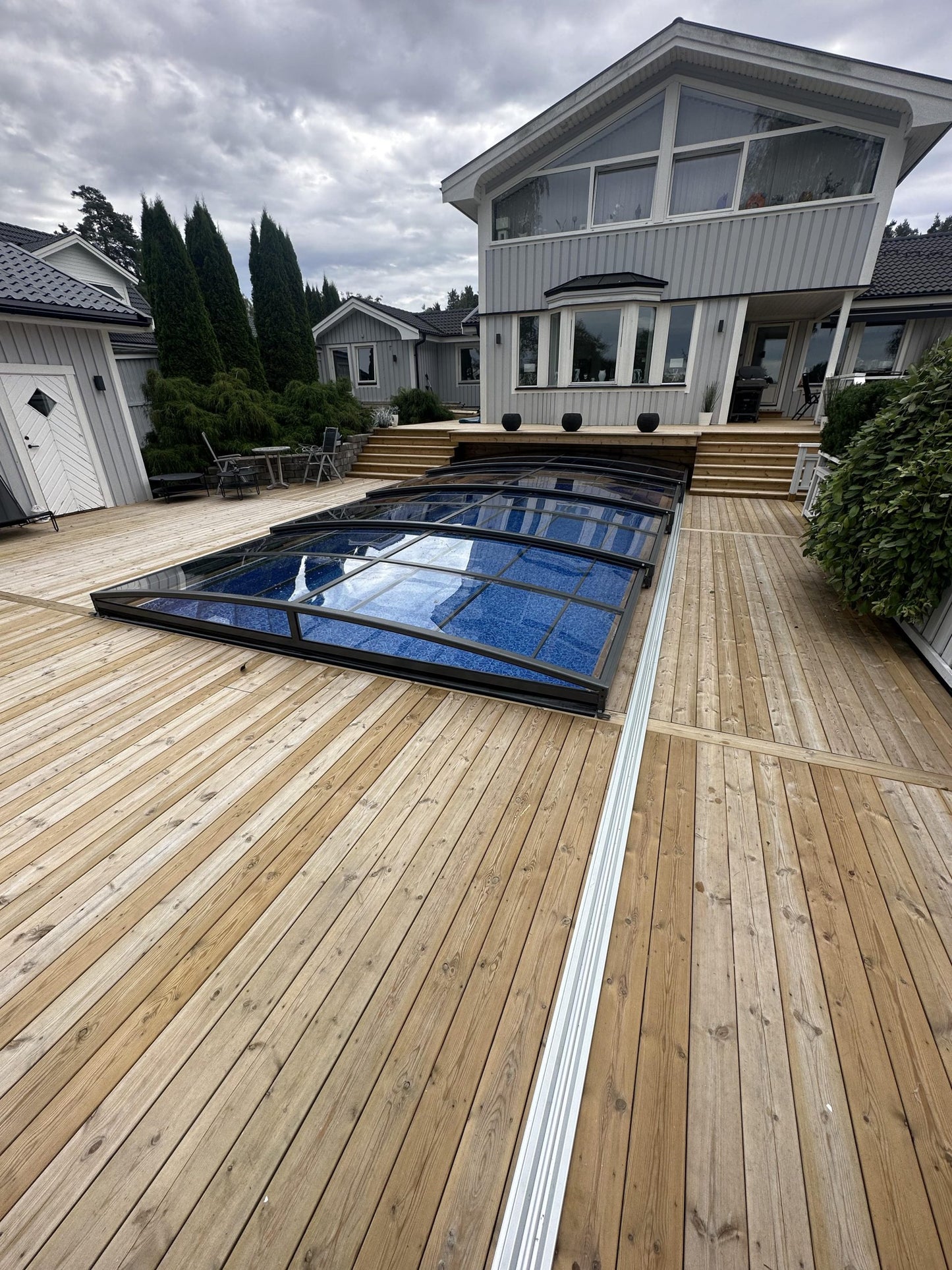 Pool Roof Sydney 3.5×3.5 (Single Rail, Anthracite)