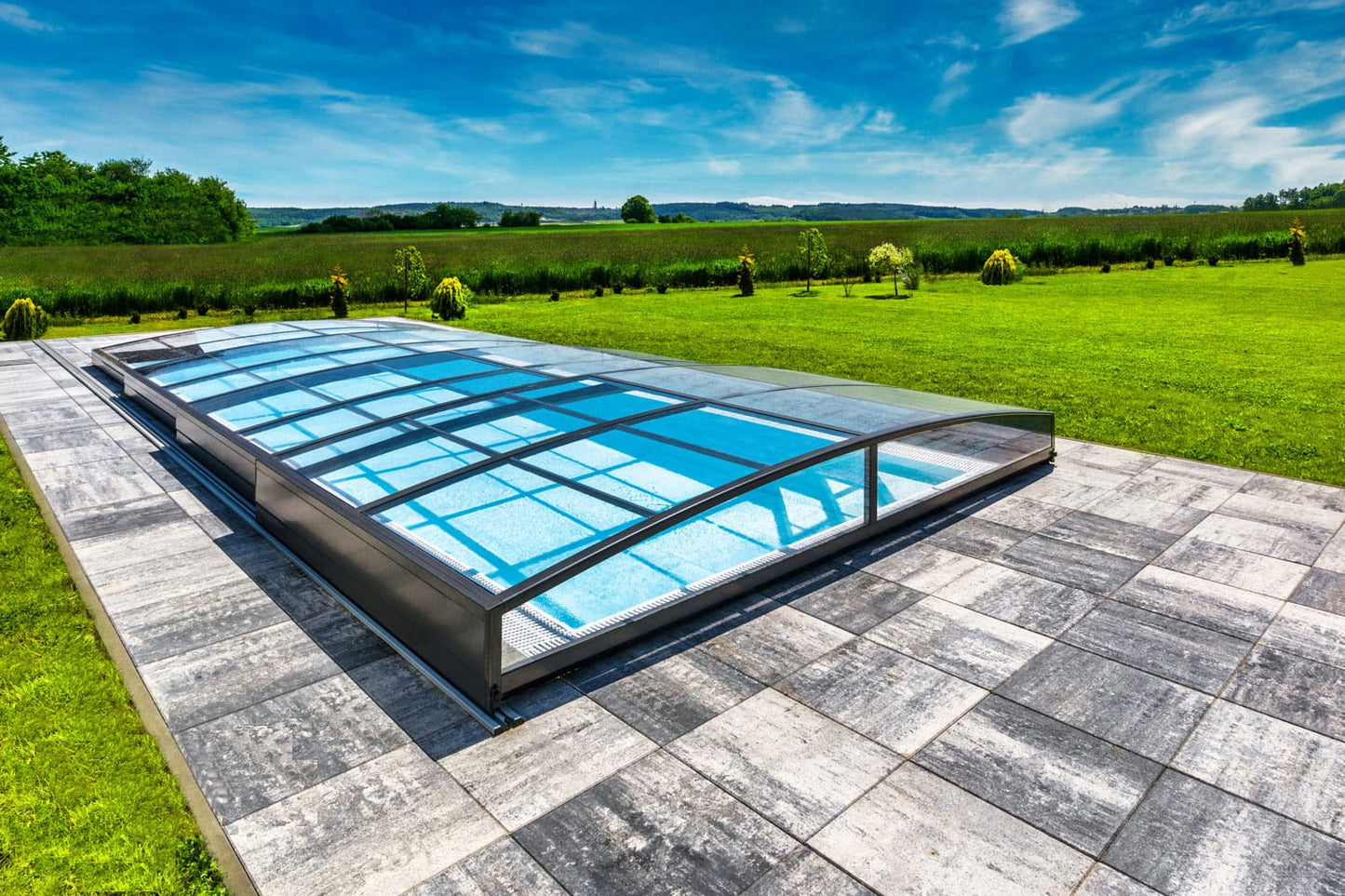 Pool Roof Sydney 4×7 (Single Rail, Anthracite)