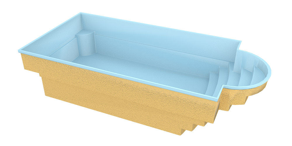 Glasfiberpool Aves 705 7.05 m x 3.20 m x 1.55 m