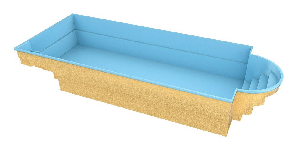 Fiberglass pool Barbados 9.40m x 3.70m x 1.50m