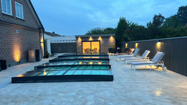 Pool Roof ICON KIT S1 3×6 (clear glass, side door, single track, anthracite)