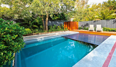 Leisurepools Reflection with slatted cover box 3.8×7.92-9.92m, 1.28-1.78m deep