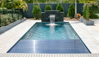 Leisurepools Reflection with slatted cover box 3.8×7.92-9.92m, 1.28-1.78m deep