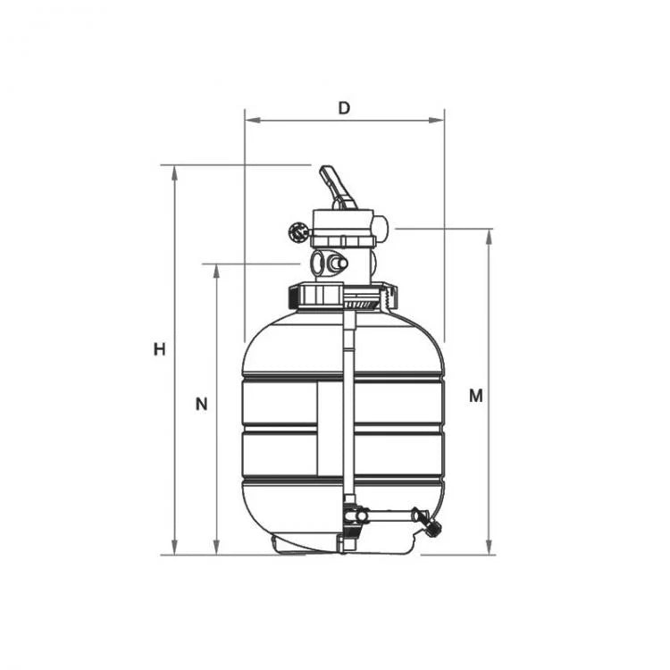 Sand filter Millenium Top-mounted with valve