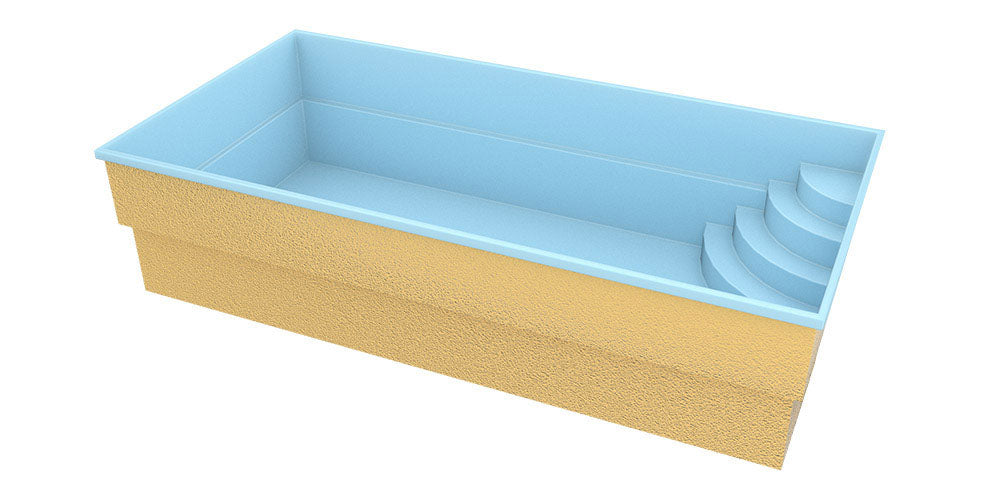 Fiberglass pool Papeete 600 6.00m x 3.00m x 1.50m