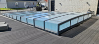 Pool roof ICON 4×8 frameless clear plastic anthracite