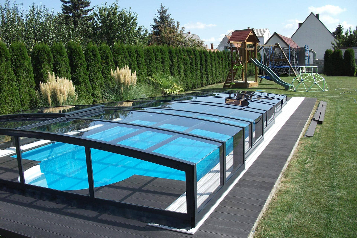 Pool Roof Special 5×10 without Frame Clear Plastic Side Door Anthracite