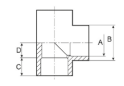 PVC T-piece 90° with solvent socket 50 mm