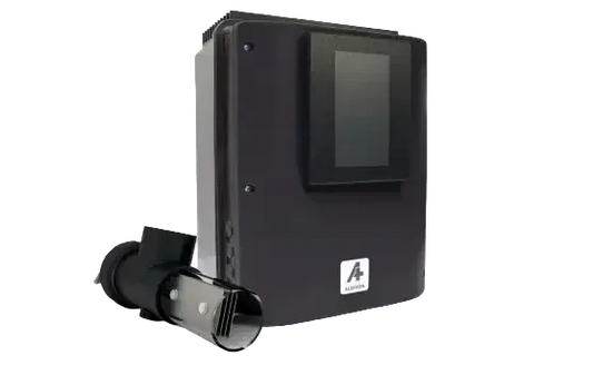Albixon Hidrolife salt chlorinator in a black rectangular design that simplifies pool maintenance