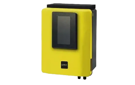 Light yellow Brilix Station unit with a touchscreen