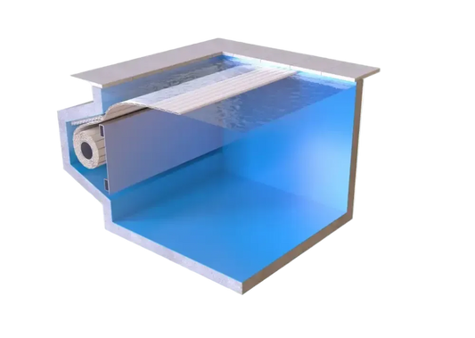 Blue pool – external motor, submerged AquaTop system, 60 x 14 mm, white filtration system