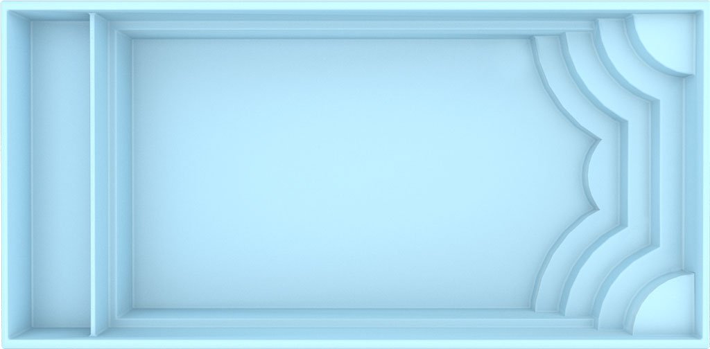 Glasfiberpool Aruba Plus 8.00m x 3.70m x 1.50m