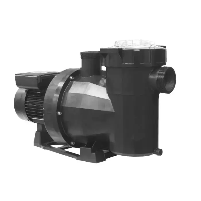 AstralPool Victoria Plus tyst cirkulationspump i svart plast med klar lock och gängade portar