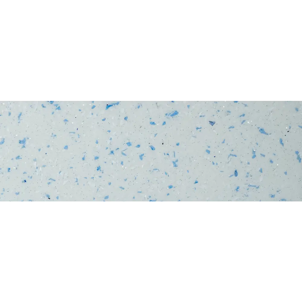 Blå rektangulär glasfiberpool Aruba med ljusblå fläckig bänkskiva