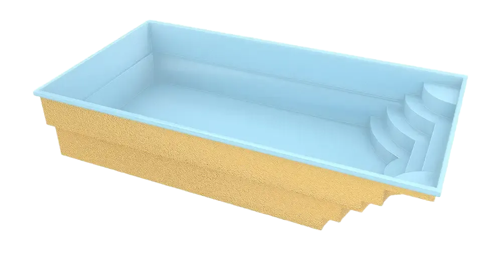 Fiberglass Pool Aruba 700 7.20m x 3.70m x 1.50m