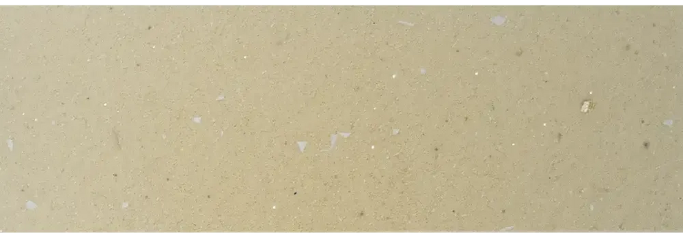 Blå rektangulär glasfiberpool Aruba med beige texturerad yta och vita metalliska fläckar