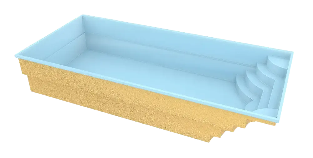 Fibreglass pool Aruba 800 8.20 m x 3.70 m x 1.50 m