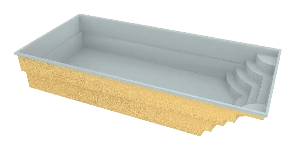 Fibreglass pool Aruba 800 8.20 m x 3.70 m x 1.50 m