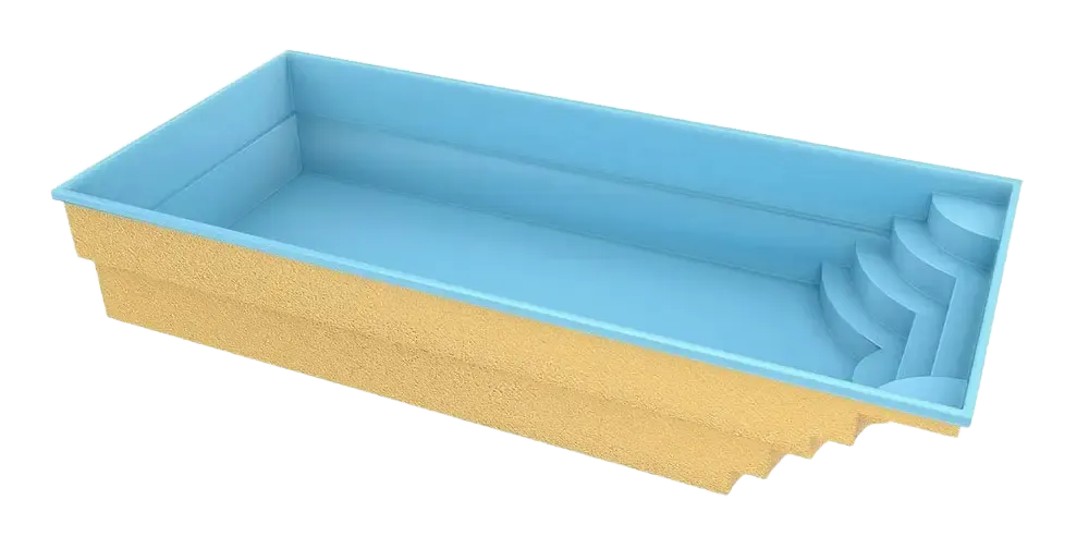 Fibreglass pool Aruba 800 8.20 m x 3.70 m x 1.50 m