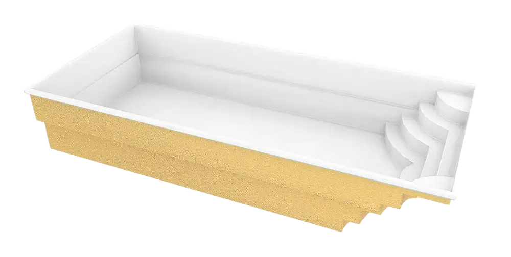 Fibreglass pool Aruba 800 8.20 m x 3.70 m x 1.50 m