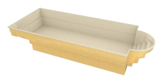 Barbados fibreglass pool – gold-coloured and beige, for special events