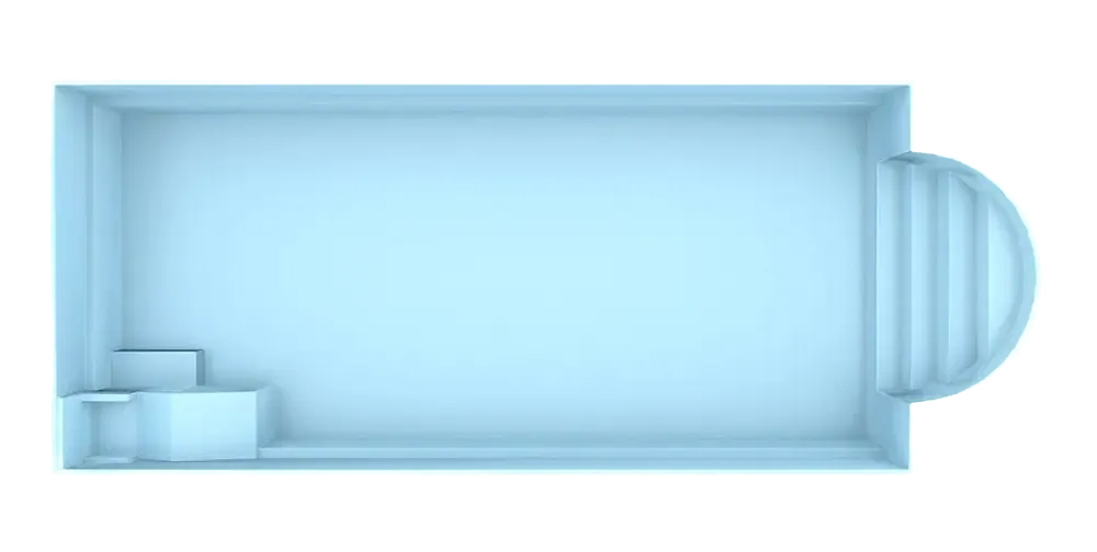 Fibreglass pool Barbados 9.40 m x 3.70 m x 1.50 m