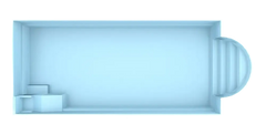 Fibreglass pool Barbados 9.40 m x 3.70 m x 1.50 m