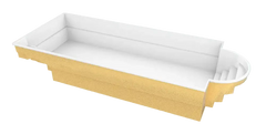 Barbados fibreglass pool – yellow exterior, white interior, for special events
