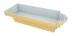 Barbados fibreglass pool – yellow exterior, white interior, for special events