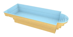 Barbados fibreglass pool – light blue and beige, for special events