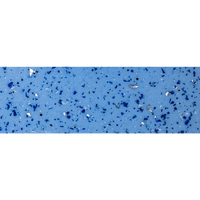 Blå fläckig yta med glas- och metallbitar i Medelstor glasfiberpool Grenada med vit ram