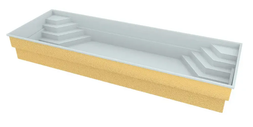 Gulvit uppblåsbar svanflotte för glasfiberpool Jamaika 25x3 75x1 50m