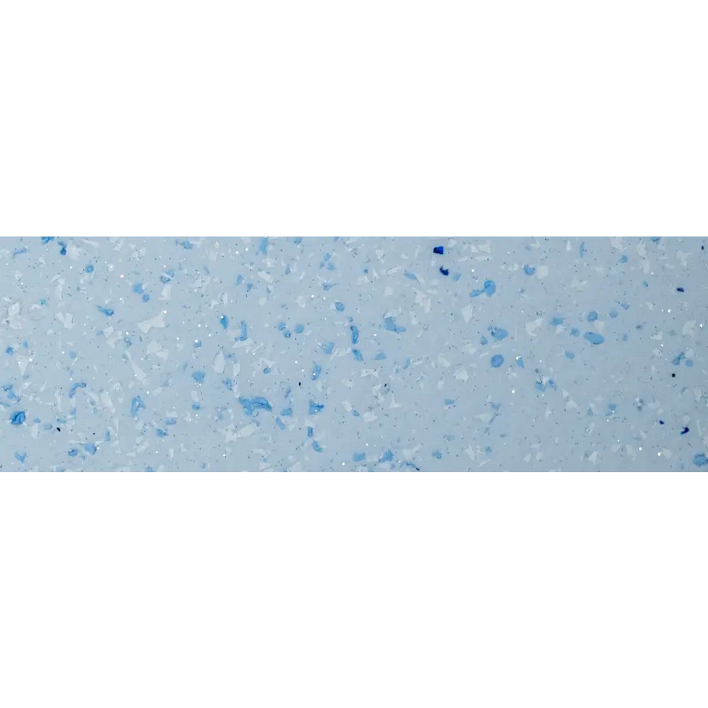 Ljusblå terrazzo-bänkskiva i glasfiberpool Victoria med bekväm sittplats