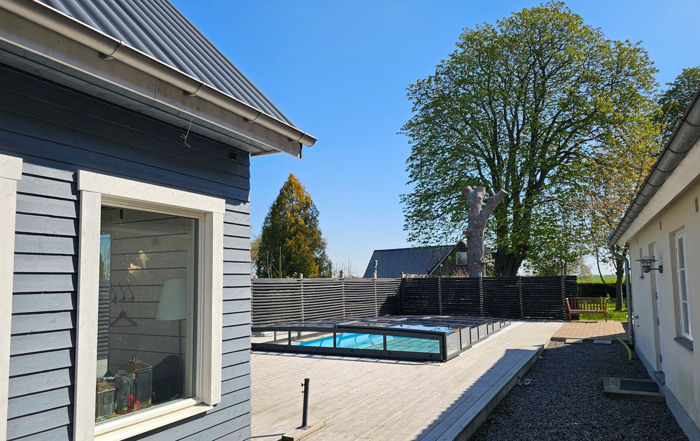 Pool Roof ICON KIT S1 3×6 (clear glass, side door, single track, anthracite)