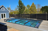 Pool Roof ICON KIT S1 3×6 (clear glass, side door, single track, anthracite)