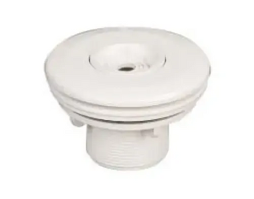 White plastic component with a d50 solvent-weld connection – circular textured top