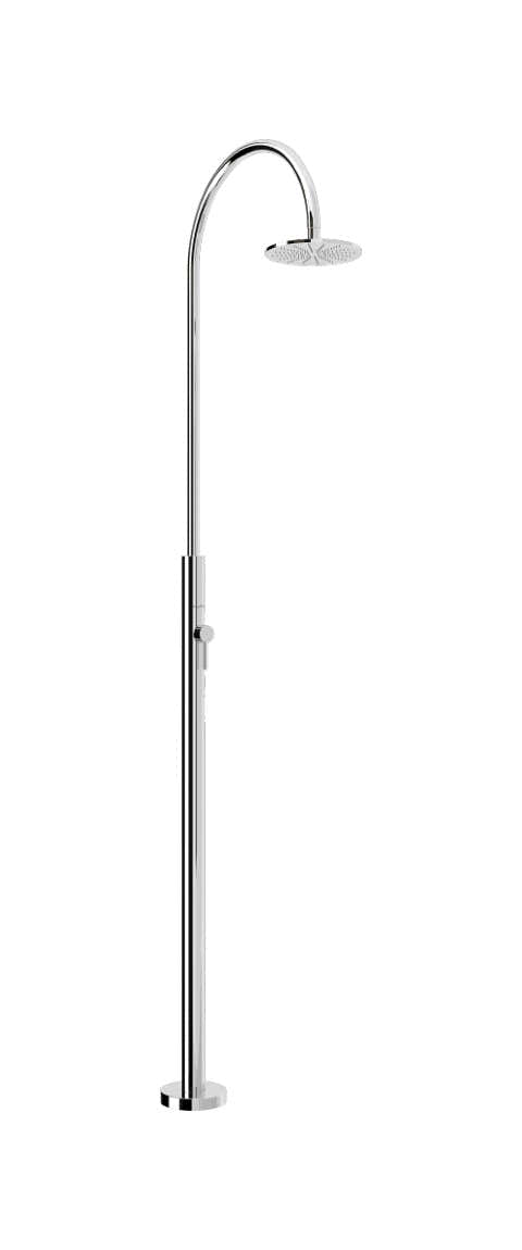 Inoxstyle Aria Cylinder med rund rostfri pelare och böjd duscharm