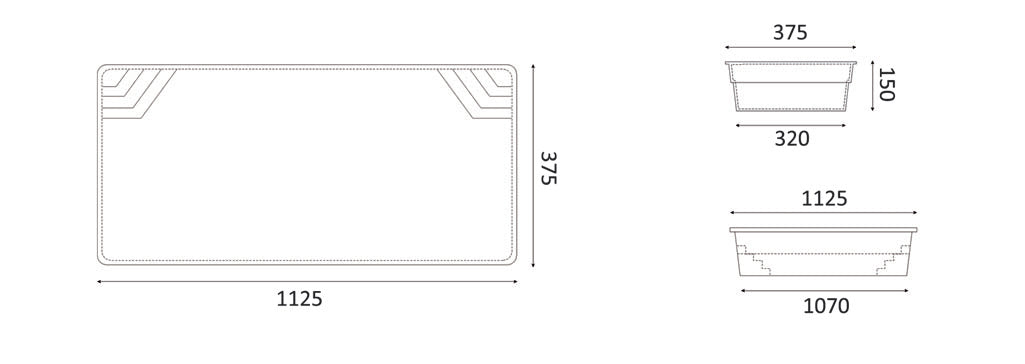 Glasfiberpool Jamaica 11.25m x 3.75m x 1.50m